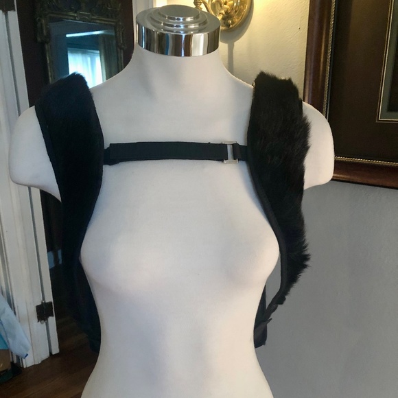 PRADA Black Goat Hair Backpack with Chest Rig and velcro adjustments main image 10